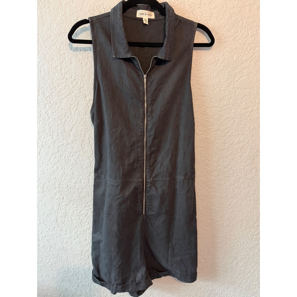 Cloth & Stone Sleeveless Zip Front Romper XL Utilitarian Minimalist